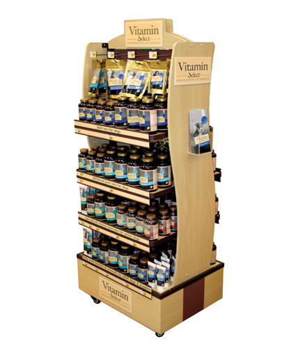 Petco wood shelf custom point of purchase display